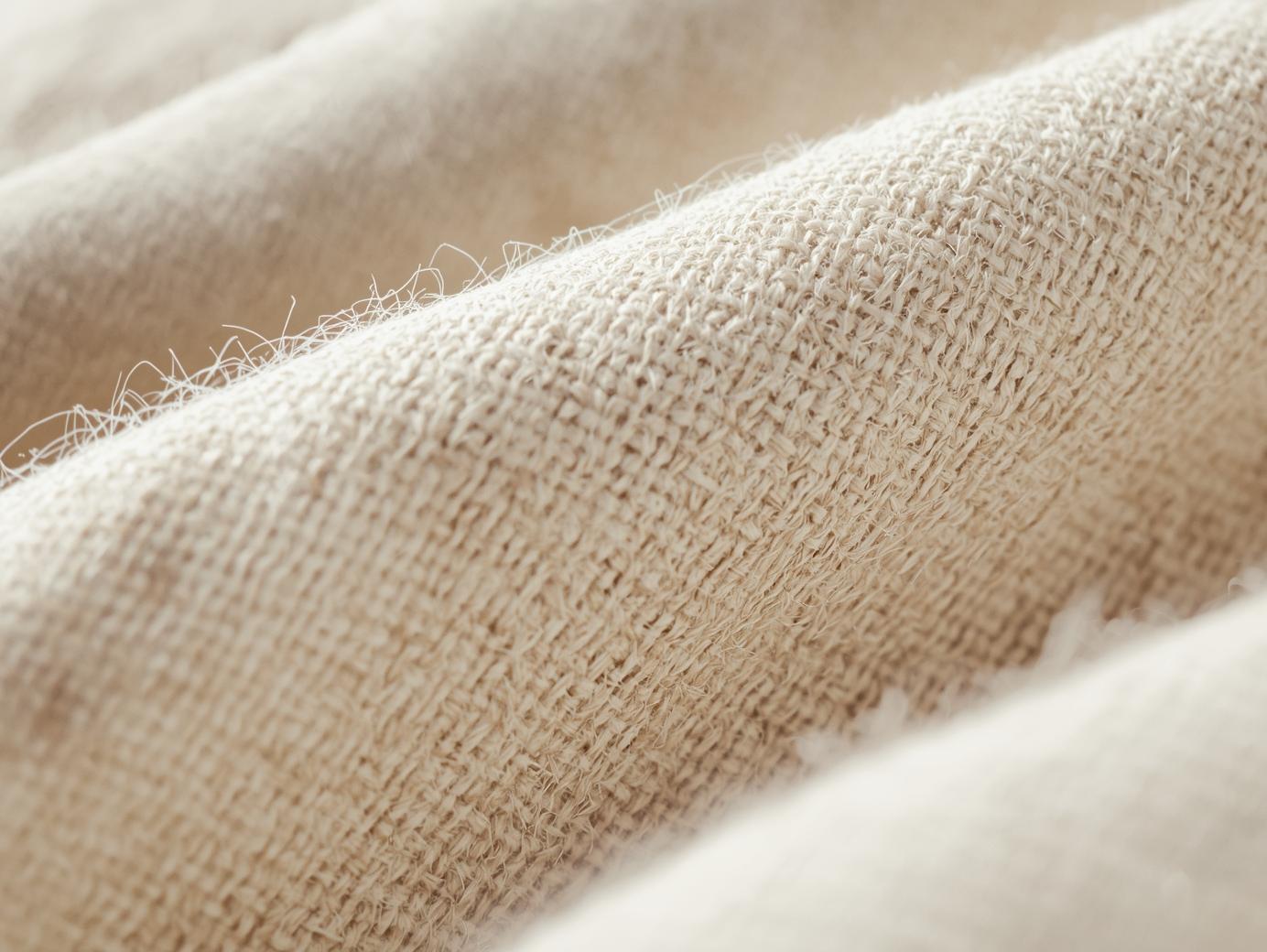 Premium European Linen Natural linen fabric with visible texture